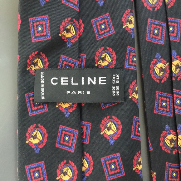 CELINE 100% silk men’s necktie - Picture 2 of 5